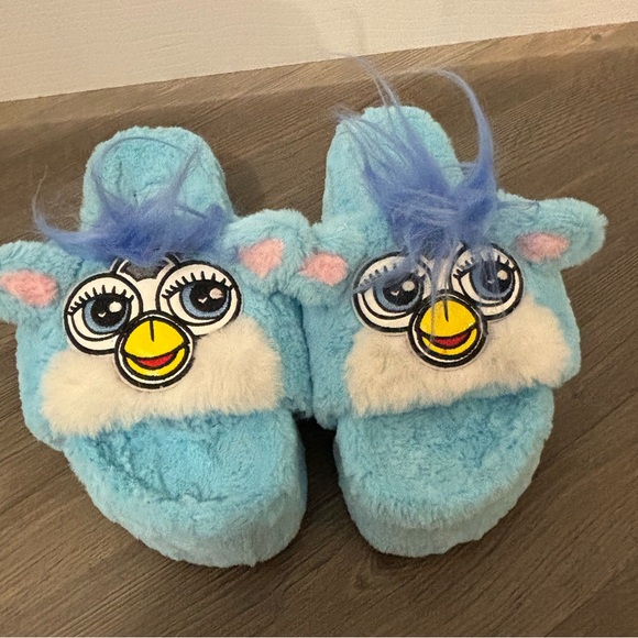 NWOB Dolls Kill x Furby Blue Furry Sandals - Picture 3 of 7